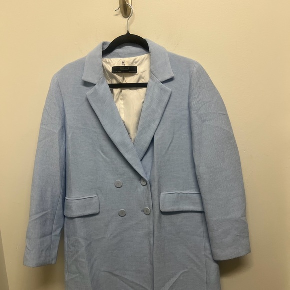 Zara Baby Blue Tweed Blazer - Picture 3 of 6